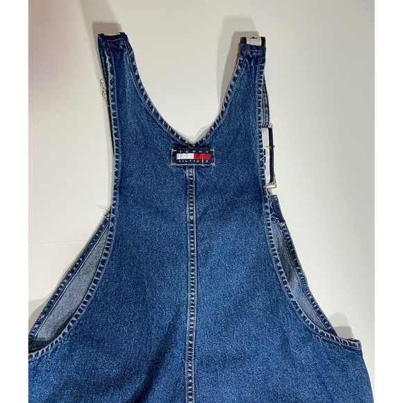 Tommy Hilfiger Bib Overalls Vintage Mens Large Blue Carpenter Workwear 90s Y2K - Picture 12 of 13